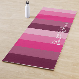 TAPIS DE YOGA PALETTE DE COULEUR ROSE JOLIE PALE PLUM STRIPE MOT