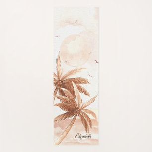 Tapis De Yoga Palmes tropicales rustiques