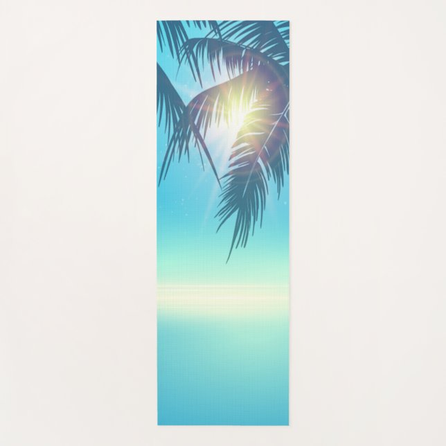 Tapis De Yoga Palmier de Plage Tropicale (Devant)