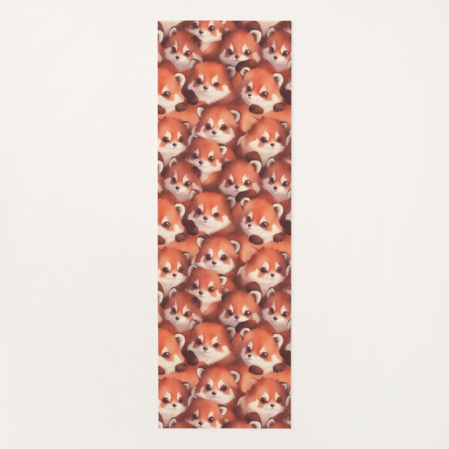 Tapis De Yoga Pandas rouges (Devant)