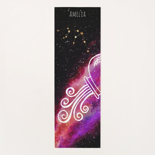 Tapis De Yoga Panneau personnalisé Galaxy Aquarius Constellation (Devant)