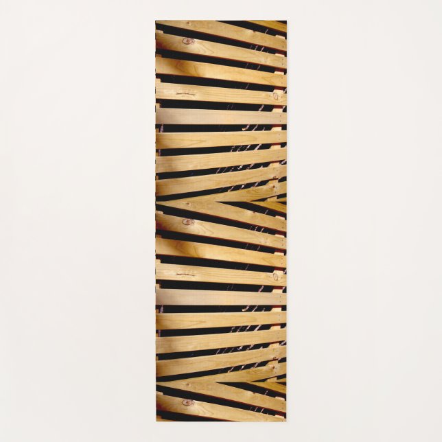 Tapis De Yoga Panneaux de clôture en bois, (Devant)