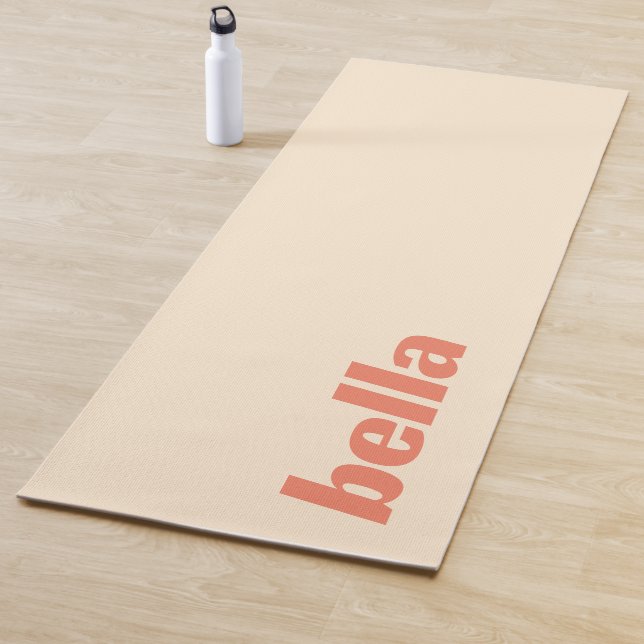 Tapis De Yoga Papaya Nom élégant | Style simple (En situation)