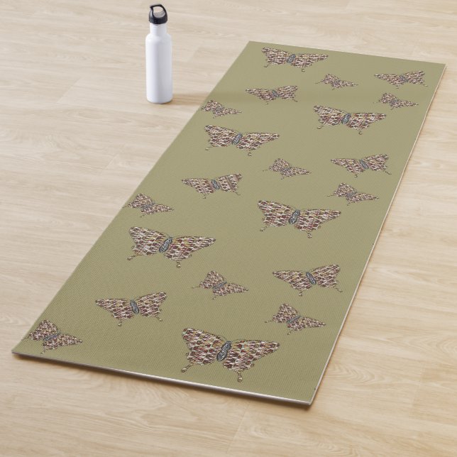 Tapis de yoga Papillon africain (En situation)