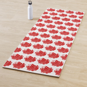 Tapis De Yoga Papillon asiatique Japonais Conception Kamon
