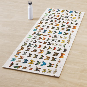 Tapis De Yoga Papillon papillon vintage Ancien art d'illustratio
