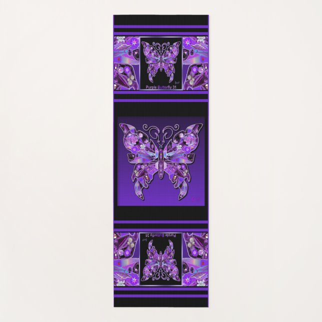 Tapis De Yoga Papillon pourpre 31 (Devant)