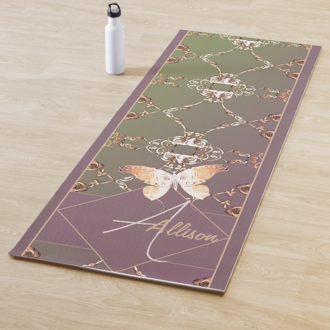 Tapis De Yoga Papillon rose Monogramme Yoga Mat (En situation)