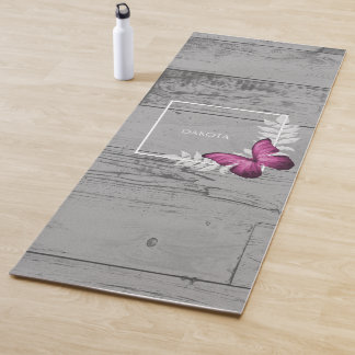 Tapis De Yoga Papillon rose Yoga rustique Mat
