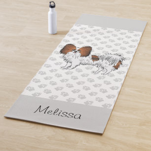 Tapis De Yoga Papillon Rouge Sable Chien Avec Pattes Et Nom Pers