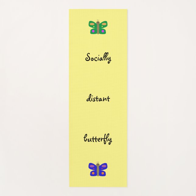 Tapis de yoga papillon socialement distant (Devant)
