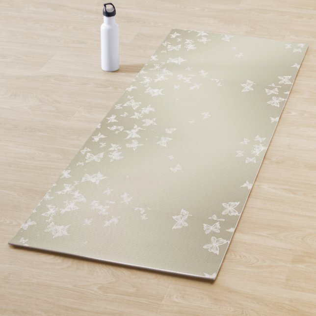 Tapis De Yoga Papillons blancs (En situation)