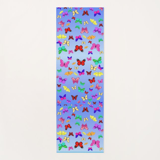 Tapis De Yoga Papillons bleus (Devant)