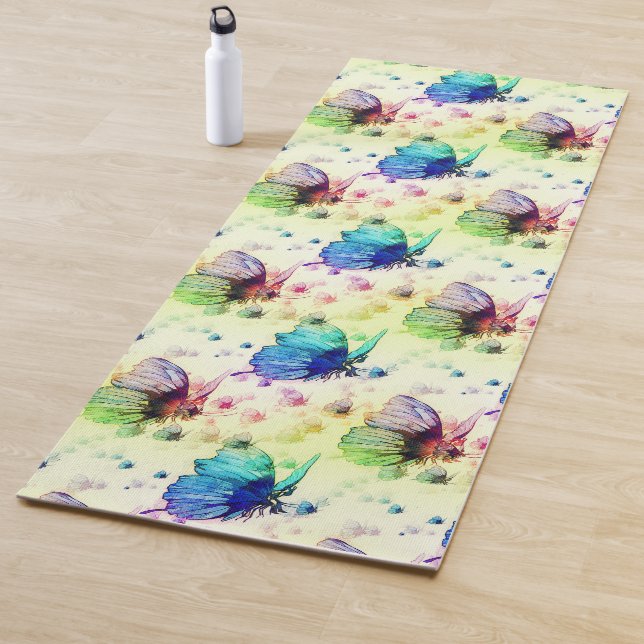 Tapis De Yoga Papillons d'aquarelle Yoga Mat (En situation)