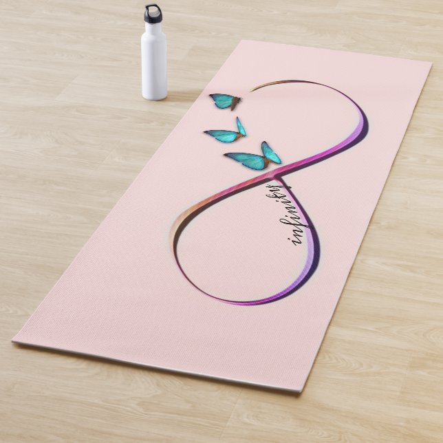 Tapis De Yoga papillons infinis (En situation)