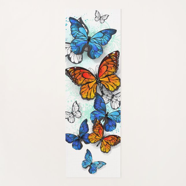 Tapis De Yoga Papillons volants Morpho et Monarch (Devant)