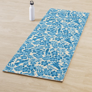 Tapis De Yoga Pareau Surf Hawaïen Hibiscus Surf - Bleu