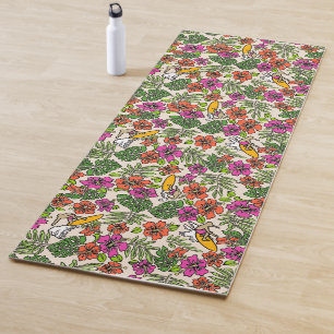 Tapis De Yoga Pareo Hawaïen Surf Hibiscus Surf - Fuchsia 