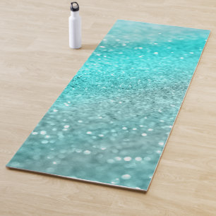 Tapis De Yoga Parties scintillant Aqua Turquoise Océan #1