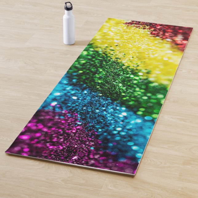 Tapis De Yoga Parties scintillant arc-en-ciel brillante Yoga Mat (En situation)