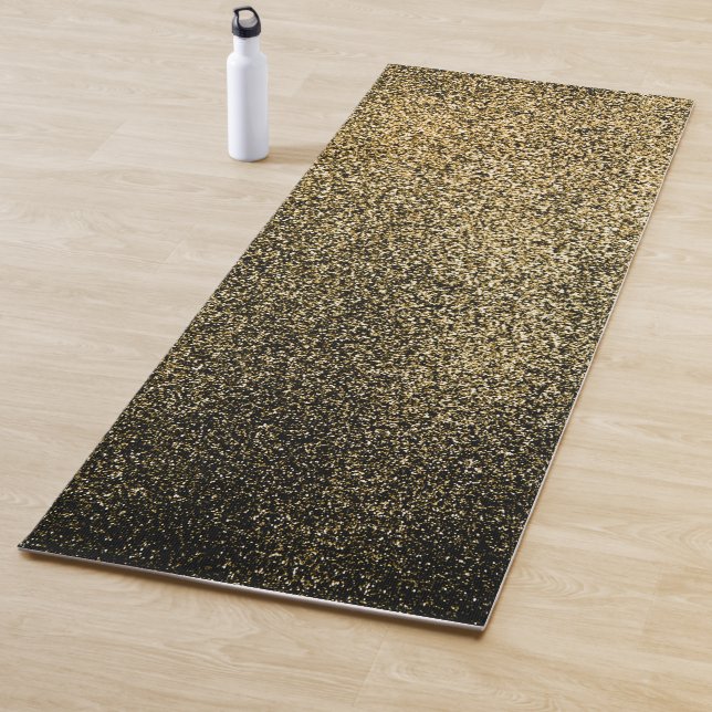 Tapis De Yoga Parties scintillant brillante en or noir Yoga Mat (En situation)