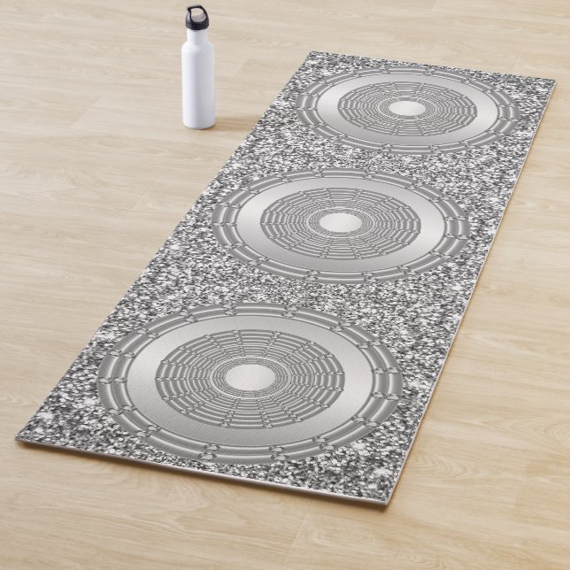 Tapis De Yoga Parties scintillant d'argent Yoga Mat (En situation)