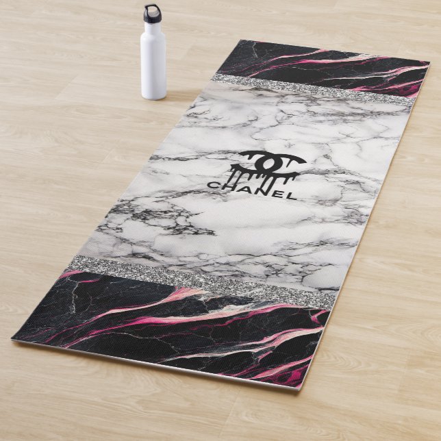 Tapis De Yoga Parties scintillant de marbre rose Yoga Mat (En situation)