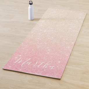 Tapis De Yoga Parties scintillant en or rose élégante à pente do