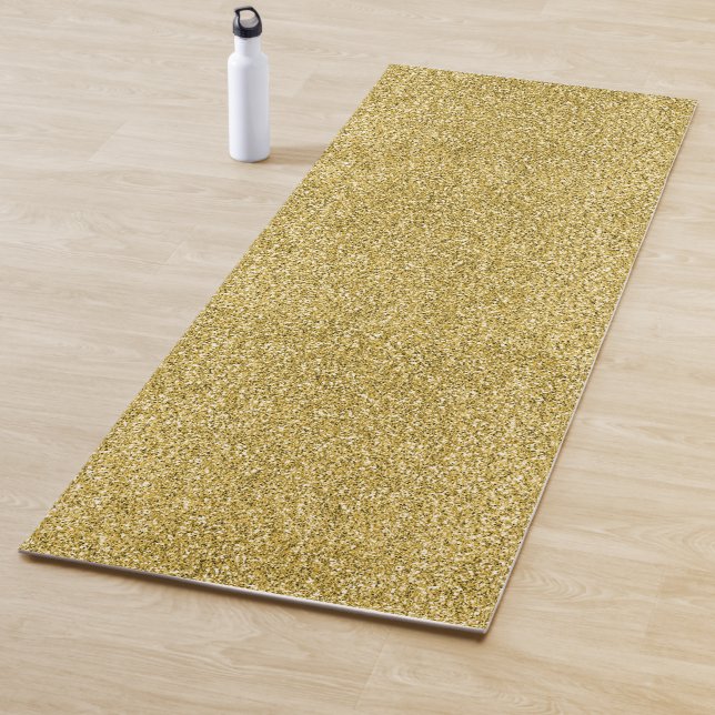 Tapis De Yoga Parties scintillant Gold Glitzy (En situation)