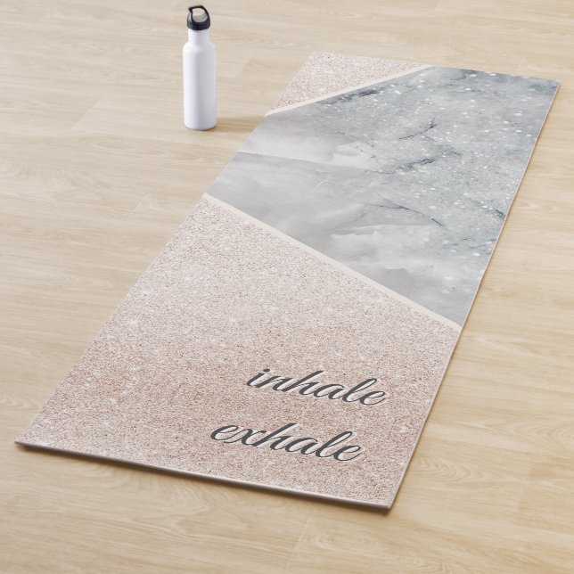 Tapis De Yoga Parties scintillant moderne d'Inhale Exhale Saupou (En situation)