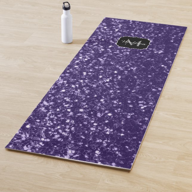 Tapis De Yoga Parties scintillant violet foncé ultra violet scin (En situation)