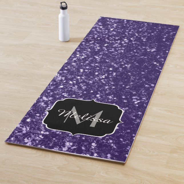 Tapis De Yoga Parties scintillant violet foncé ultra violet scin (En situation)
