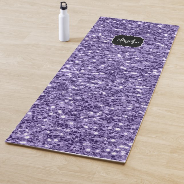 Tapis De Yoga Parties scintillant violet ultra violet scintille  (En situation)