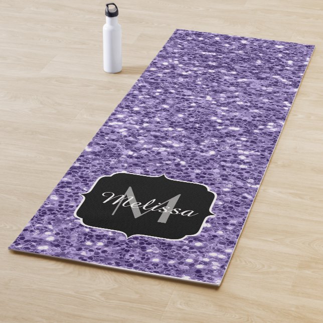 Tapis De Yoga Parties scintillant violet ultra violet scintille  (En situation)