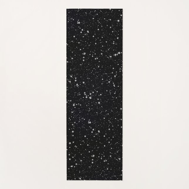 Tapis De Yoga Parties scintillantes Stars2 - Noir argenté (Devant)