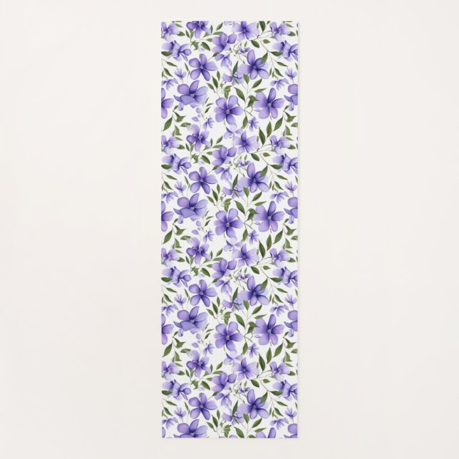 Tapis De Yoga Passion des fleurs violettes (Devant)