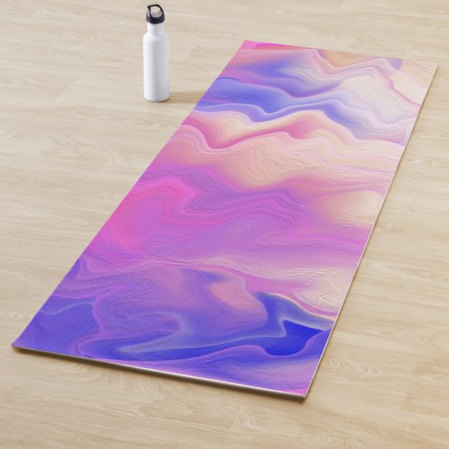 Tapis De Yoga Pastel Abstrait | (En situation)