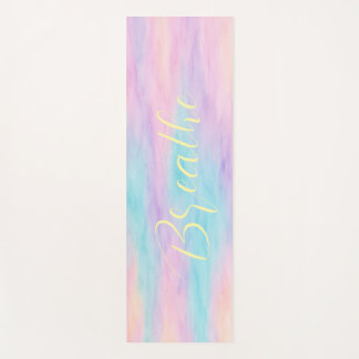 Tapis De Yoga Pastel Aquarelle "Respire" Yoga Mat