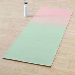 Tapis De Yoga Pastel esthétique Muet Gradient Rose Mint Vert