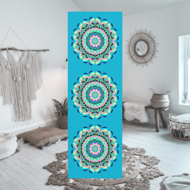 Tapis De Yoga Pastel Floral Mandala Yoga Mat (Créateur téléchargé)
