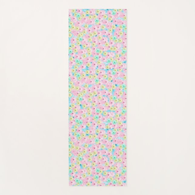 Tapis De Yoga Pastel Garden Bloom (Devant)