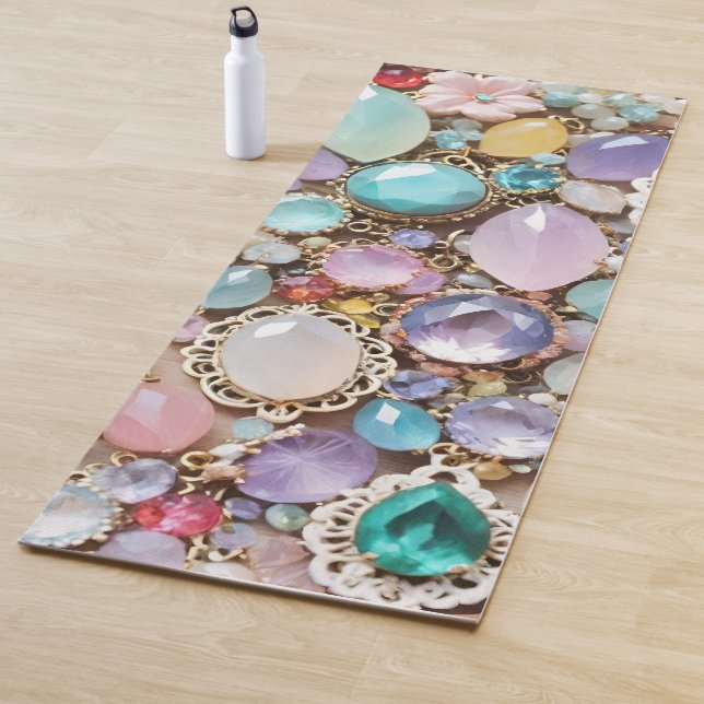 Tapis De Yoga Pastel Gems And Jewels In Pinks & Purples (En situation)