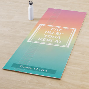 Tapis De Yoga Pastel personnalisé Arc-en-ciel
