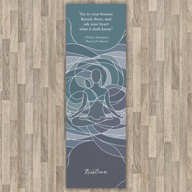 Tapis De Yoga Pastel Personnalisé Moderne Citation Élégante (Créateur téléchargé)