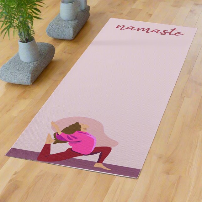 Tapis De Yoga Pastel Purple Feminine Girls Poses Yogi Namaste (Créateur téléchargé)