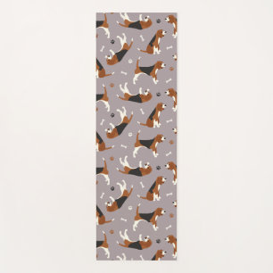 Tapis De Yoga Pâtes et os Beagle mignons Gris