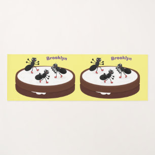 Tapis De Yoga Patinage sur glace de fourmis joyeuses sur dessin