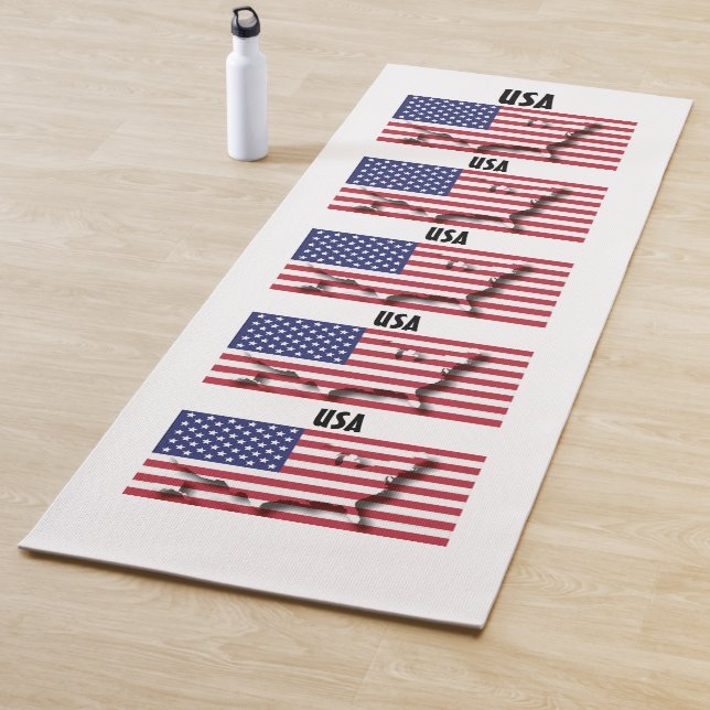 Tapis De Yoga Patriotique USA AMERICAN FLA 5 Photo (En situation)