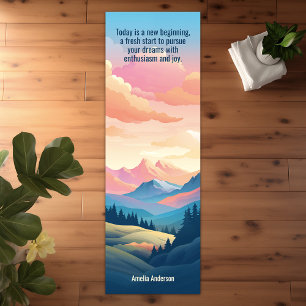 Tapis De Yoga Paysage des montagnes Peacfeual Rose Sunrise
