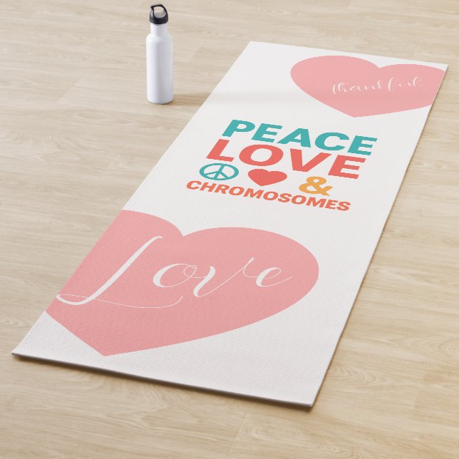 Tapis De Yoga Peace, Love and Chromosomes | Down Syndrome (En situation)